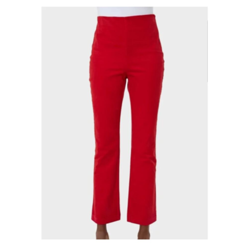 Tuckernuck Ashford Red Corduroy Cropped Kick Flare Pants XS